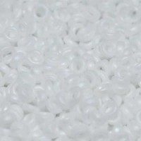White Opaque AB Matte Miyuki 2.2mm Spacer Beads, colour 0402FR, approx 4.9g