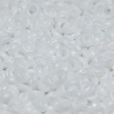 White Opaque AB Matte Miyuki 2.2mm Spacer Beads, colour 0402FR, approx 4.9g