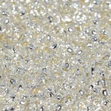 Crystal Silver Lined Miyuki Spacer Beads 3 x 1.3mm, colour 0001, approx 10g