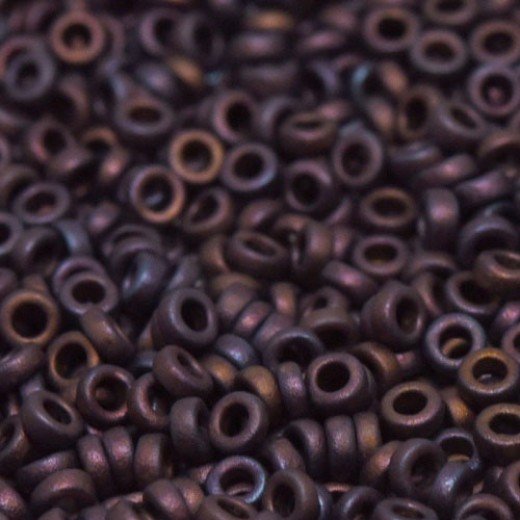 Matte Metallic Copper Miyuki 2.2mm Spacer Beads, colour 2005, approx. 4.9g