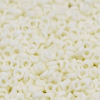 Matted Opaque Cream Miyuki 2.2mm Spacer Beads, colour 2021, approx 4.9g