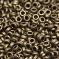 Matte Metallic Dark Bronze 2.2mm Spacer Beads, colour 2006, approx. 4.9g