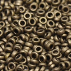 Matte Metallic Dark Bronze 2.2mm Spacer Beads, colour 2006, approx. 4.9g