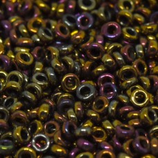 Metallic Gold Violet Miyuki Spacer Beads 3 x 1.3mm, colour 0462, approx 10g