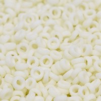 Matte Opaque Cream Miyuki Spacer Beads 3 x 1.3mm, colour 2021, approx 10g