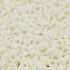Matte Opaque Cream Miyuki Spacer Beads 3 x 1.3mm, colour 2021, approx 10g
