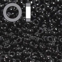Black Opaque Miyuki 2.2mm Spacer Beads, colour 0401, approx 4.9g
