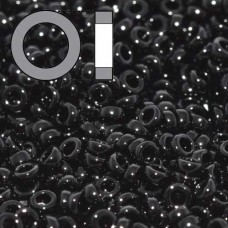 Black Opaque Miyuki 2.2mm Spacer Beads, colour 0401, approx 4.9g