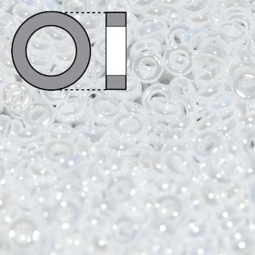 White Pearl Ceylon Miyuki 2.2mm Spacer Beads, colour 0420, approx 4.9g