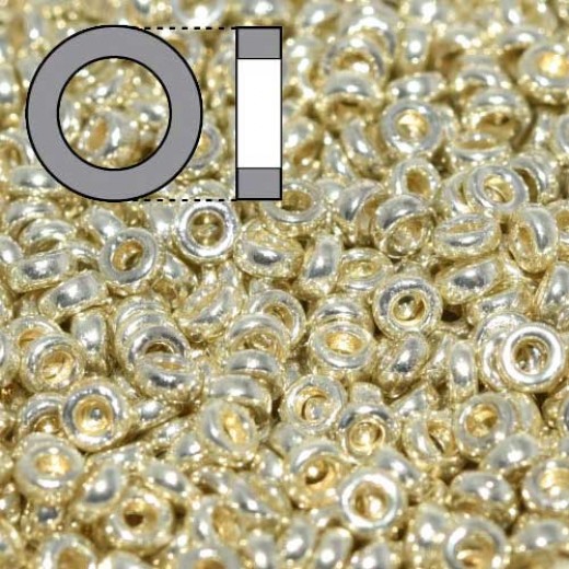 Duracoat Galvanised Silver Miyuki 2.2mm Spacer Beads, colour 4201, approx 4.9g