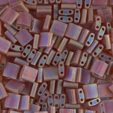 Dark Amber Transparent Matte AB, Miyuki Tila Beads, Colour 134FR, 5.2g