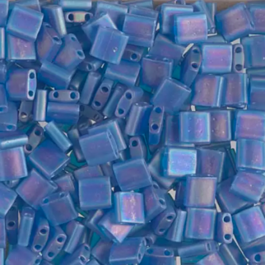 Capri Blue Transparent AB Matte, Miyuki Tila Beads, Colour 0149FR, 5.2g