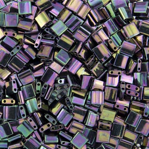 Bulk Bag Tila Beads Dark Purple Opaque AB 50gm pack - 0454