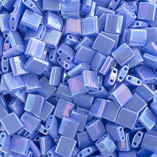 Lapis Blue Opaque AB, Miyuki Tila Beads, Colour 0483, 5.2g approx.