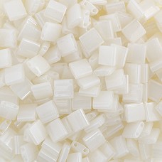 White Opaque Glazed, Miyuki Tila Beads, Colour 0512, 5.2g