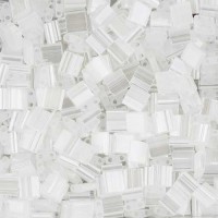 Bulk Bag Tila Beads Silk White Transparent 50 Grams - 2548