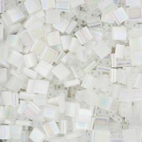 Bulk Bag Tila Beads Silk White Transparent AB 50 Grams - 2549