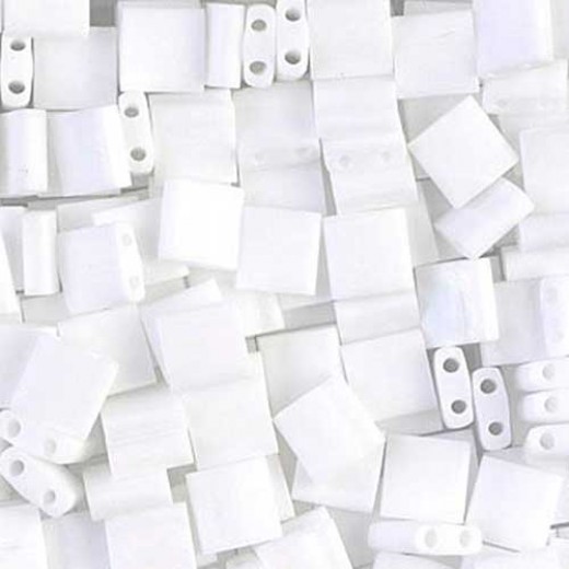 Tila Beads White Opaque Matted AB 0402FR, 50g bag