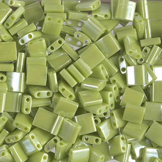 Opaque Chartreuse Luster Miyuki Half TILA Beads, Colour 0439, 5.2g appx.