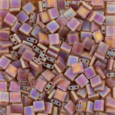 Tila Beads Dark Amber Transparent AB Matte 5.2gm pack - 0134FR