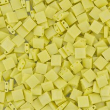 Bulk Bag Tila Beads Lemon Yellow Opaque Matte 50 Grams - 0404F