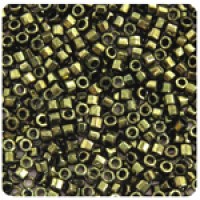 Olive Metallic, Colour Code 0011, Size 11/0  Cut  Miyuki Delica Beads, 5.2g approx.