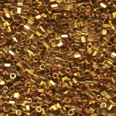 DBLC0031 Bright Gold 24Kt plated Miyuki size 8/0 Hex Cut Miyuki Delica Beads, Co...