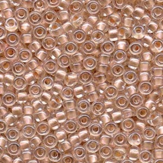 Pearlized Peach inside dyed Miyuki 6/0 Seed Beads, 20g approx. approx. colour 4604