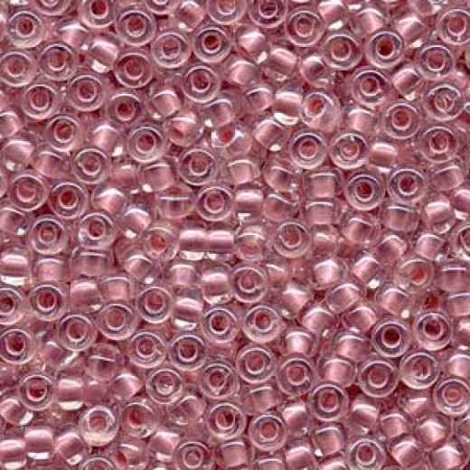 Pearlized Pink inside dyed Miyuki 6/0 Seed Beads, 20g approx. approx. colour 4606