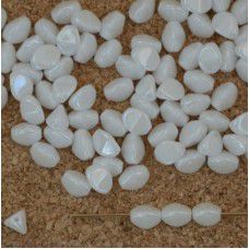 Chalk White Shimmer 7mm Pinch Beads, Approx 10gms