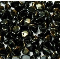 Jet Valentinite 5x3mm Pinch Beads, Approx 10gms