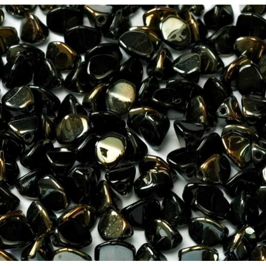 Jet Valentinite 5x3mm Pinch Beads, Approx 10gms