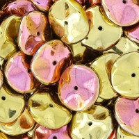 Preciosa 12mm Ripple Beads California Pink, 20 beads