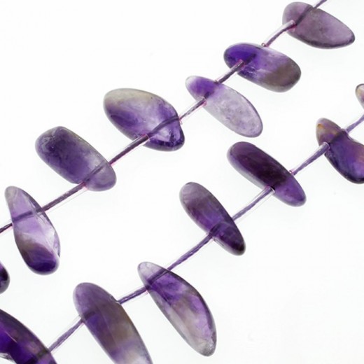 Semi Precious,Amethyst, large Drop  Nuggets, ( 15 x5mm to 22 x 7mm), Strand of Approx. 25 Beads