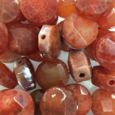 Faceted Orange Semi Precious Beads, 16mm