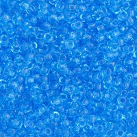 15/0 Charlottes, Transparent  Light Aqua, 1 hank minimum 7g