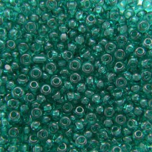 15/0 Charlottes, Transparent  Teal, 1 hank minimum 7g