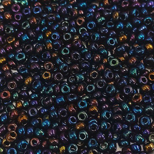 Opaque Iris Navy Czech Seed Beads, Size 8/0, 22g