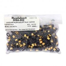 Eyeglass Holders, pack of 4 Black Rubber with Gold band made by Beadalon