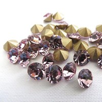 Preciosa Machine-Cut Chaton, PP24, 3.0-3.2mm, Gold Foiled Light Amethyst, pack of 144pcs