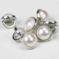 White Pearl on Silver 5mm Crystalettes, Pack of 10