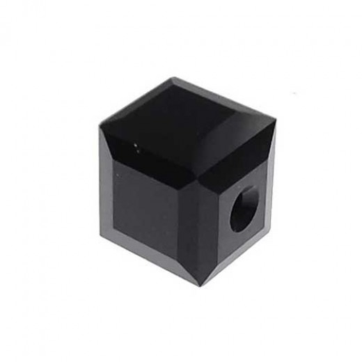 4mm Swarovski Cubes, Black, Pack of 4