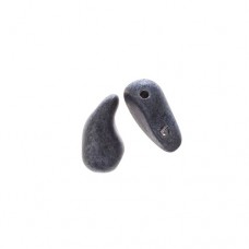 Left Jet Black/White Luster Matt 2 Hole Zoliduo Bead, pack of 20pcs