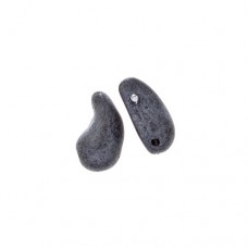 Right Jet Black/White Luster Matt 2 Hole Zoliduo Bead, pack of 20pcs