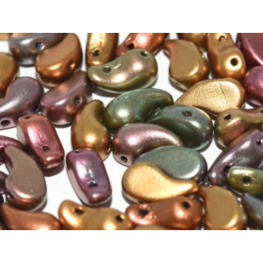 Right Purple Iris Gold,  2 Hole Zoliduo Bead, pack of 20pcs