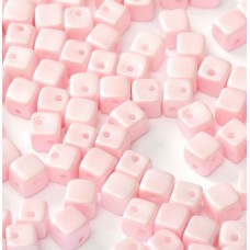 Pastel Rose 4mm Crisscross Cubes  in packs of 50