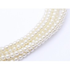 Antique Cream Shiny 2mm Glass Pearls, Approx 150 Beads