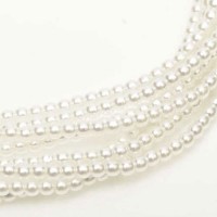Bright White Colour 3mm Glass Pearls, Pack of 150