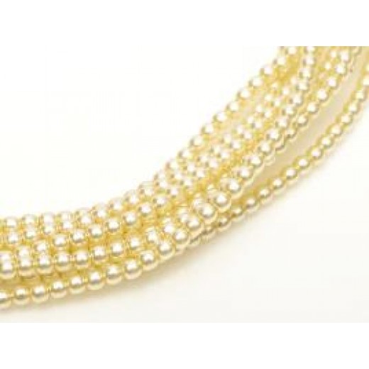 Light Cream, Pack of 150, 3mm Glass Pearls