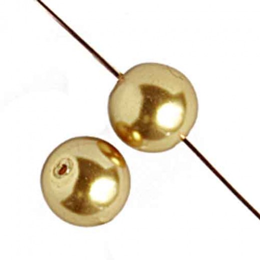 8mm Czech Glass Pearls in Gold  Colour, 30 Beads.